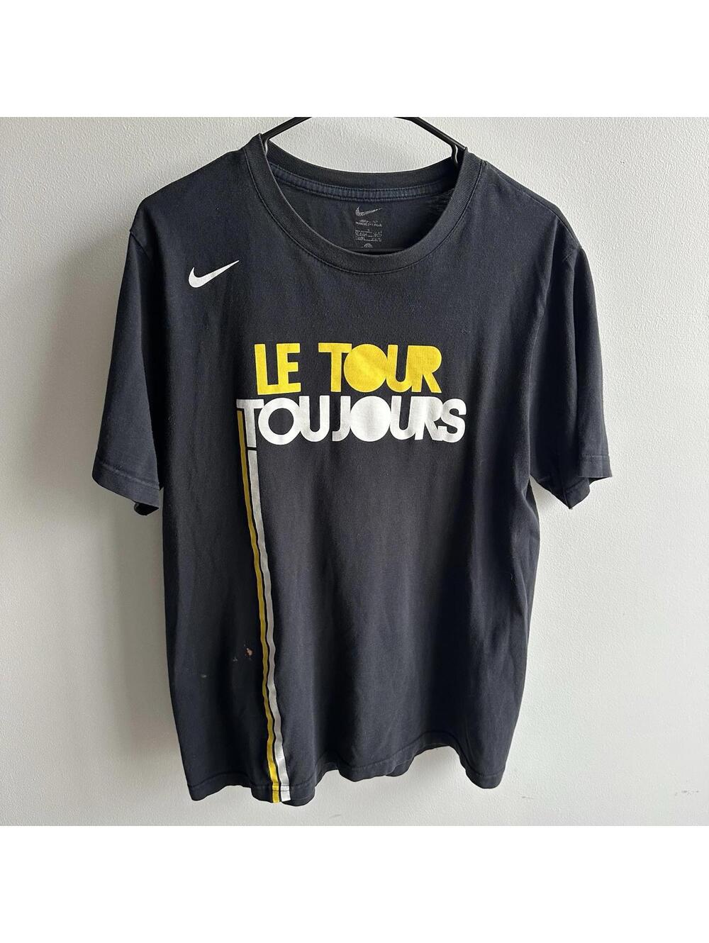 Vintage Nike Le Tour De France Marathon T-Shirt Men’s Size L Black Tennis